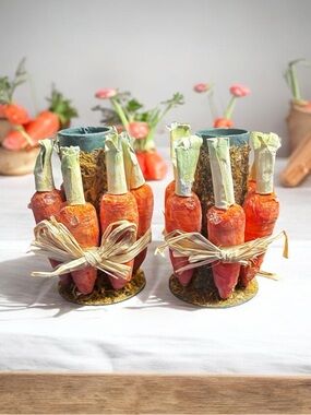 Vintage Pier One Carrot Taper Candle Holders